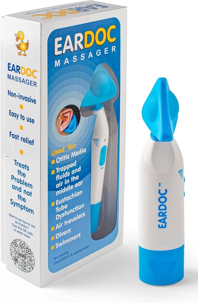 Eardoc - Dispositif de décompression de l'oreille, traitement de l'infection de l'oreille pour les adultes, soulagement de la douleur de l'oreille, Eustachi Ear unclogger, Popper de l'oreille, Eustachian Tube unclogger, Meilleur soulagement de l'acouphène, produit de soins de l'oreille.