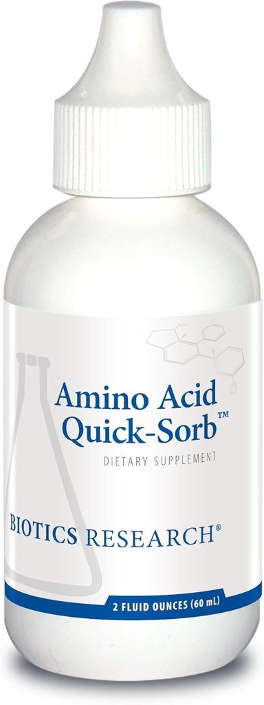 Recherche en biotique Amino Acid Quick Sorb Formule liquide, très absorbée, Glycine, L Alanine, L Arginine HCl, L L Lysine HCl, L Proline, L Histidine HCl, L Serine, L Thréonine, L Valine, 2 Fluides