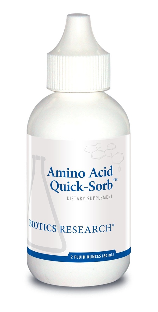 Recherche en biotique Amino Acid Quick Sorb Formule liquide, très absorbée, Glycine, L Alanine, L Arginine HCl, L L Lysine HCl, L Proline, L Histidine HCl, L Serine, L Thréonine, L Valine, 2 Fluides
