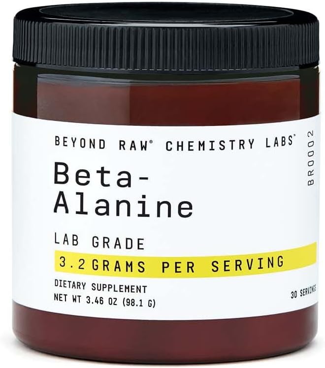 BEYOND RAW Chemistry Labs Beta-Alanine Powder, Increases Workout Performance and Decreases Muscle Soreness, 30 Servings