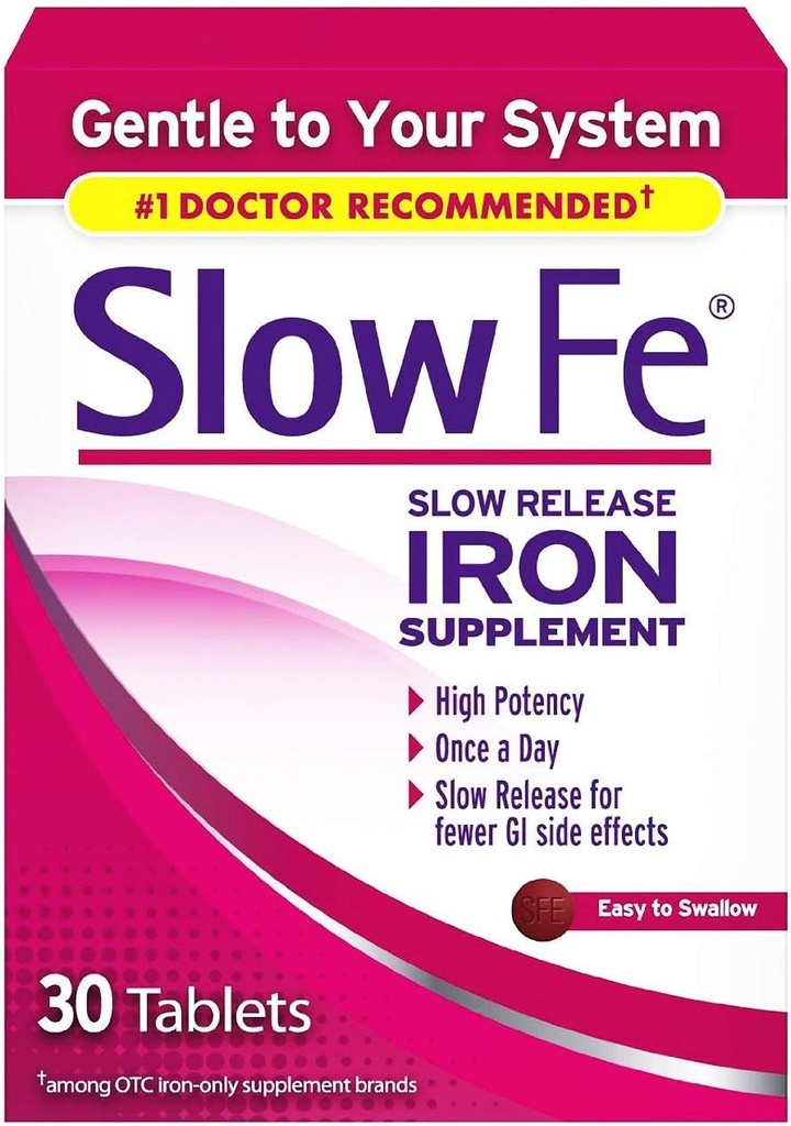 Slow Fe Slow Release Iron, 60 Tablets (Pack of 2)