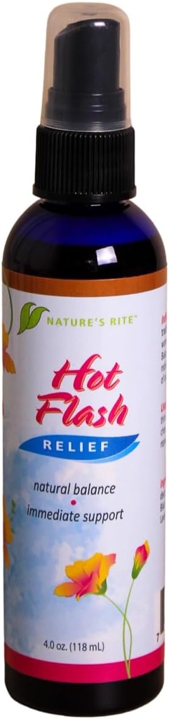 NatureS Rite Hot Flash Relief Spray de refroidissement, 4 oz – Herbal Mist naturel pour les femmes Confort, soutien rafraîchissant pour les flashs chauds – Fabriqué aux États-Unis
