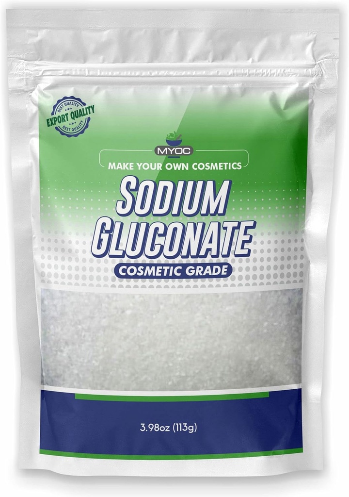 Poudre de gluconate de sodium – 113 Gm (3,98 Oz), Gluconate de sodium pur pour la peau, Gluconate de sodium de qualité cosmétique, fabrication de savon, Gluconate de sodium pour les produits cosmétiques, Gluconate de sodium en vrac