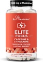 Pilules de caféine Elite avec L-Theanine – Suppléments d'énergie focalisés sans jitter – Stack nootropique propre et naturel pour des performances cognitives intelligentes – 120 capsules douces