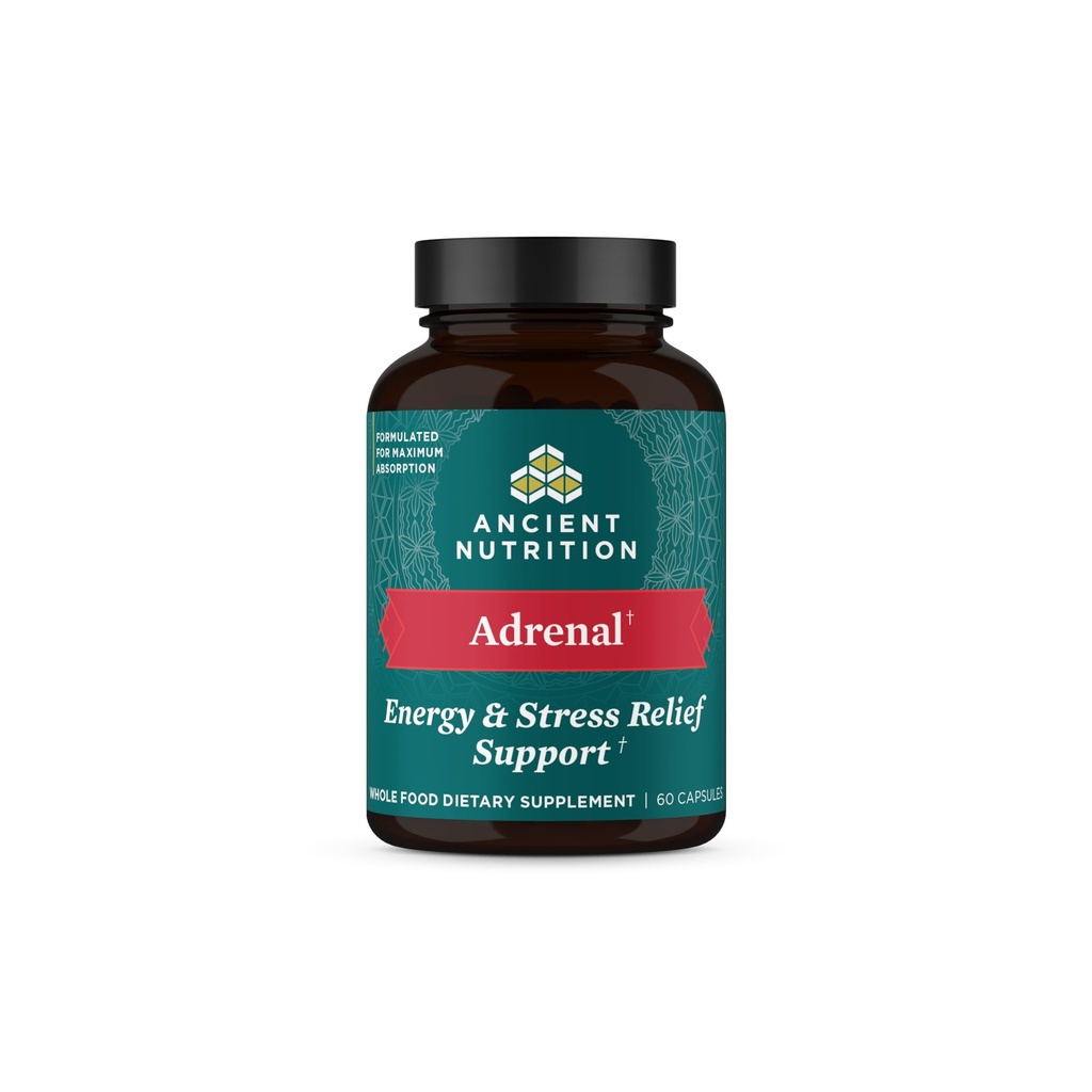 La nutrition ancienne support adrénal avec supplément Ashwagandha, aide à réduire le stress et la fatigue, Paléo et Keto amical, sans gluten, 1300mg, 60 Capsules
