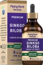 Piping Rock Ginkgo Biloba Suppléments à base de plantes liquides de qualité supérieure 4 fl oz