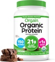 Orgaine en poudre de protéines végétales organiques, caramel de chocolat crémeux - 21g Protéines végétales, 6g Fibres prébiotiques, faible teneur en glucides, sans ingrédients de lactosérum, sans sucre ajouté, non-OGM, pour Shakes & Smoothies, 2.03 lb