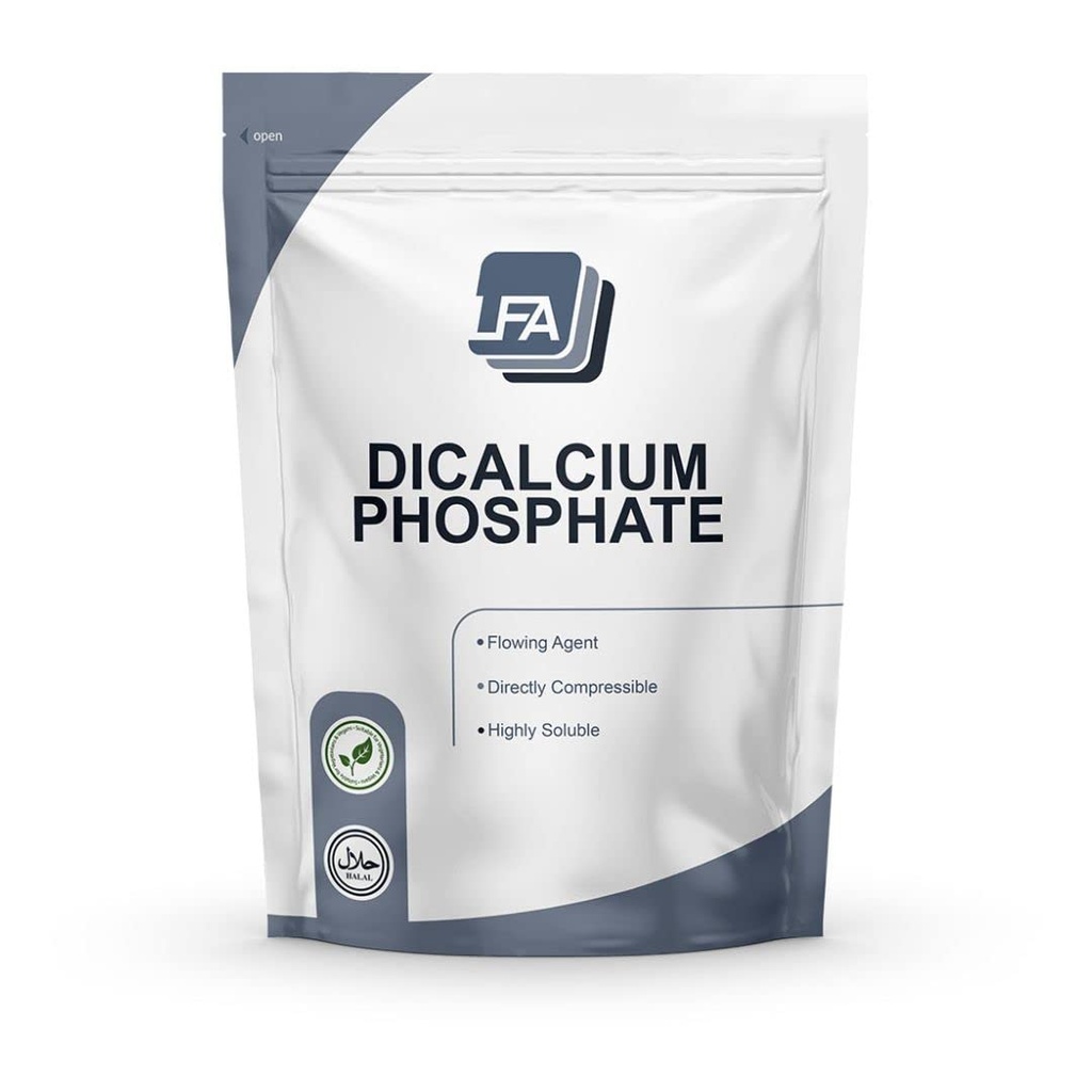 Dicalcium Phosphate Dihydrate DCPD Poudre - 1 kg (2.2 lb) - Comprimé et agent d'écoulement de la gélule - Anti-Caking des aliments et remplissage supplémentaire