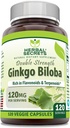 Herbal Secrets Ginkgo Biloba Double Strength Supplement (complément de double résistance) 120 Mg.