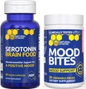 ÉTIQUETTES NATURELLES Mood Bites + Sérotonine Cerveau Food Bundle - Soutient une humeur positive et un soulagement du stress* - 90 pièces Total