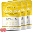 Prélude Bovin Colostrum Chews pour la santé de Gut, Bloating & Beauty pour les femmes et les hommes - Gummes de Colostrum gazonné pour la santé digestive Immunity & Overall Wellness - 10 comte Strawberry Milkshake 3pk