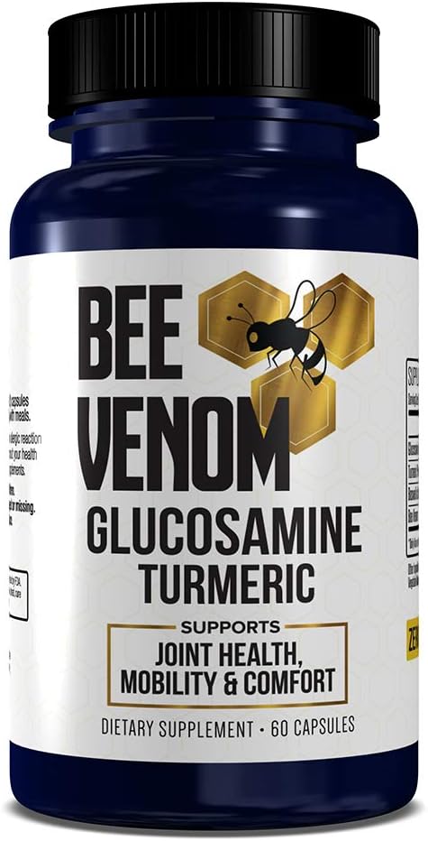 GenRestore: Supplément alimentaire pour venin d'abeille - Glucosamine Turmeric Blend, améliore la santé conjointe, la mobilité et le confort - pilules extra-fort - Complexe de santé naturelle – 60 capsules (1)