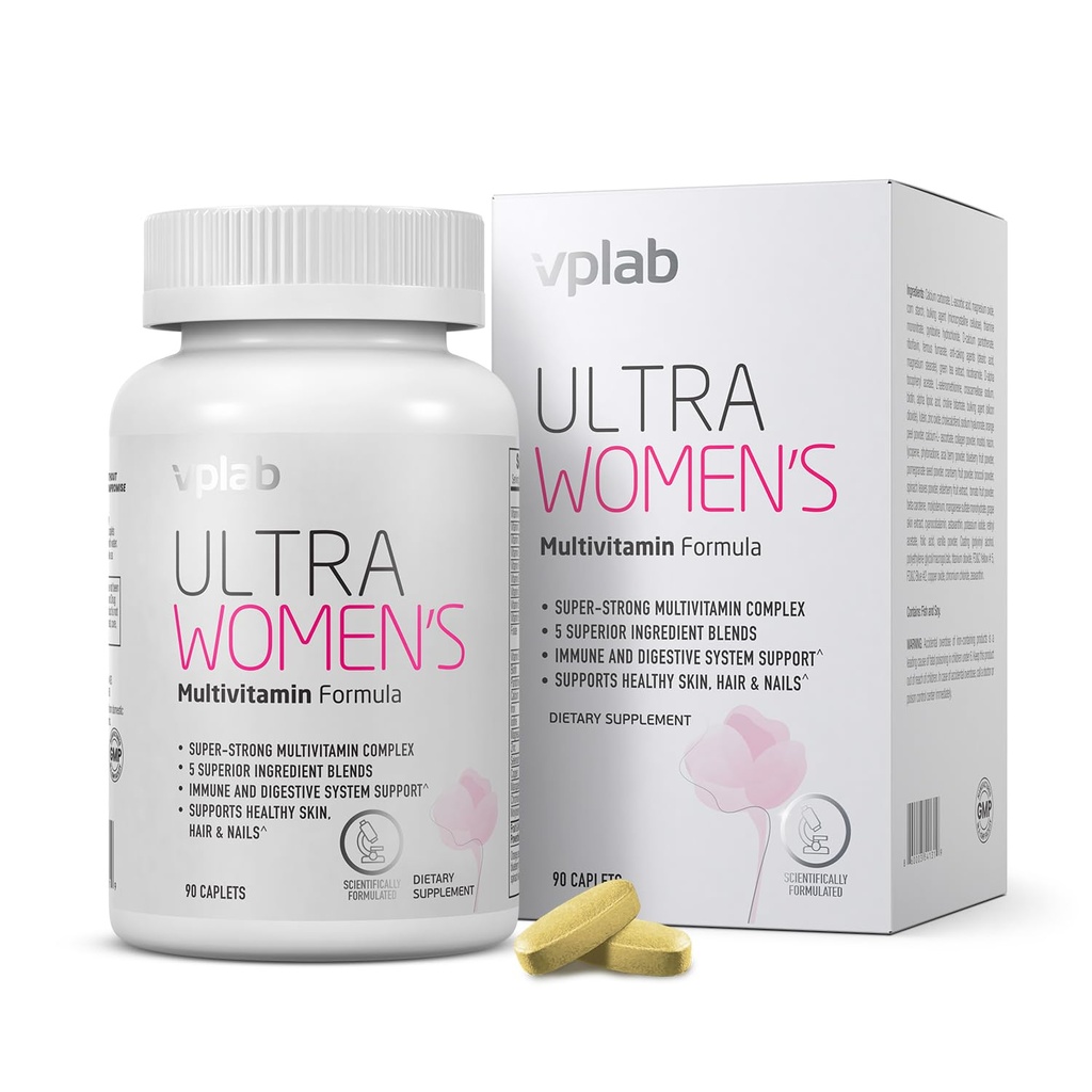 VPLab Ultra Formule multivitamine pour femmes - Supplément pour cheveux, peau et ongles avec biotine, fer, vitamine B, D, C et zinc, folate - Vitamines quotidiennes essentielles pour la santé et le bien-être des femmes, 90 capsules