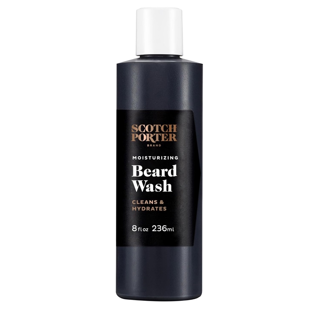 Scotch Porter Lavage hydratant des barbes – Nettoyer, rafraîchir, hydrater et assouplir la peau, les cheveux du visage sec tout en protégeant la peau pour une barbe plus complète et plus saine – Parfum original, 8 onces. Bouteille