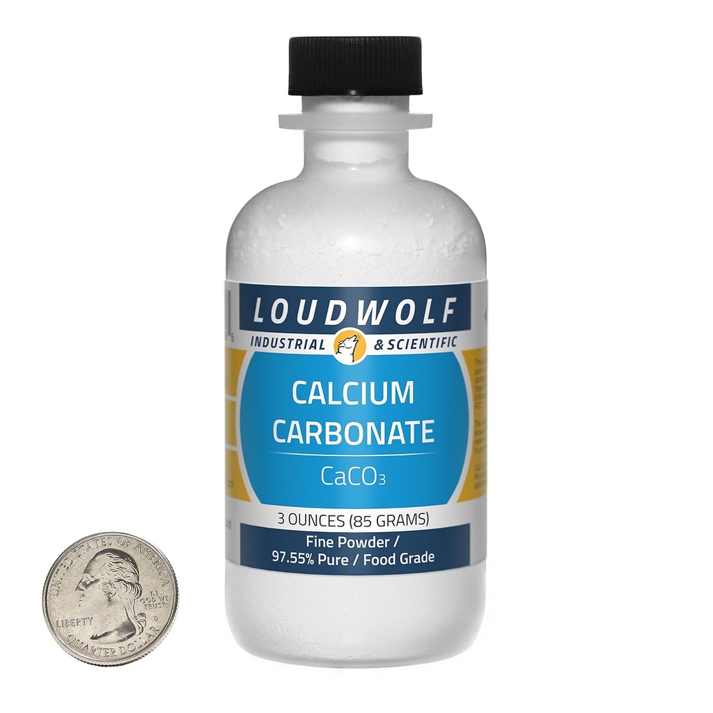 Carbonate de calcium / Bouteille de 3 onces / 97 % de poudre d'aliments purs/fins