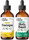 Wild & Organic Bacopa Tincture 4 fl oz & Holy Basil Tincture 4 fl oz