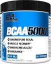 Evluution EVL BCAAs Amino Acides Poudre - BCAA Poudre après l'entraînement Recovery Drink and Stim Free Pre Workout Energy - 5g Branched Chain Amino Acides Supplément pour les hommes - Blue Raz