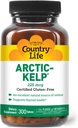 Country Life Arctic-Kelp – Supplément d'iode naturel pour le support thyroïdien et immunitaire – Vegan, sans gluten, 225 mcg – Idéal pour la santé thyroïdienne, l'hypothyroïdie et le support adrénal, 300 comprimés