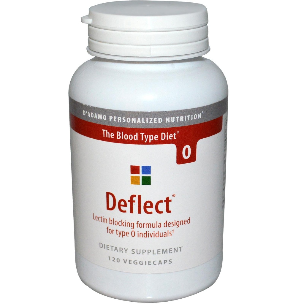 D'adamo Deflect® O, formule de blocage de la lectine, 120 capsules végétariennes
