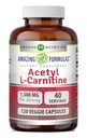 Formules étonnantes Supplément Acétyl L-Carnitine Hcl : 500 Mg par portion 120 Capsules Veggie : Supplément non-OGM : sans gluten Fabriqué aux États-Unis