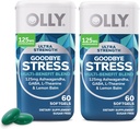 OLLY Ultra Strength Au revoir Stress Softgels Twin Pack, GABA, Ashwagandha, L-Theanine et Lemon Baume, Supplément de soulagement du stress - 120 Comte