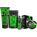 Kit de croissance de la barbe avec 2X Baume de la barbe de la biotine pour les hommes et la cire de moustache + GROW Shampooing et revitalisant masculins 11-en-1 (Shampooing de croissance de l'air pour les hommes avec la biotine) + GROW Huile de croissance faciale des cheveux (Made in America)