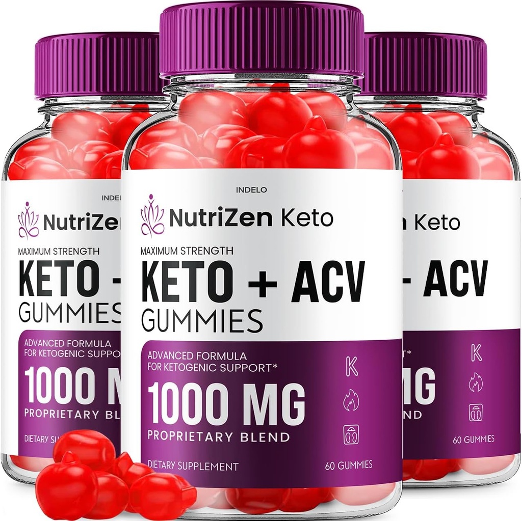 (3 Pack) NutriZen Keto ACV Gummies - Formule avancée Nutri Zen Keto Plus ACV Gummies vinaigre de cidre de pomme Keto Nutrizen ACV Gummies Dietary Supplément Avis Hommes Femmes (180 Gummies)