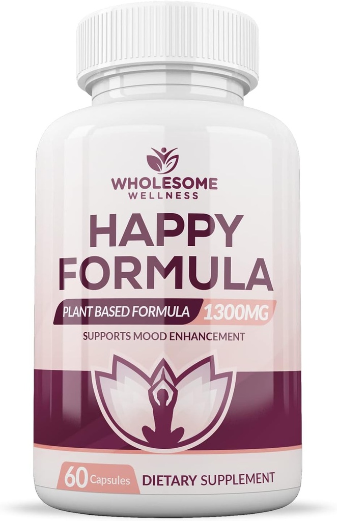 Bien-être sain Happy Formula Natural Formula Relief Supplément pour les femmes et les hommes 60 Capsules