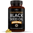 NOUVELLES Gélules softgel d'huile de graines noires d'ÂGE - Nigella Sativa à pression froide premium produisant de l'huile de graines de cumin noir pur - non-OGM et végétarien (60 softgels)
