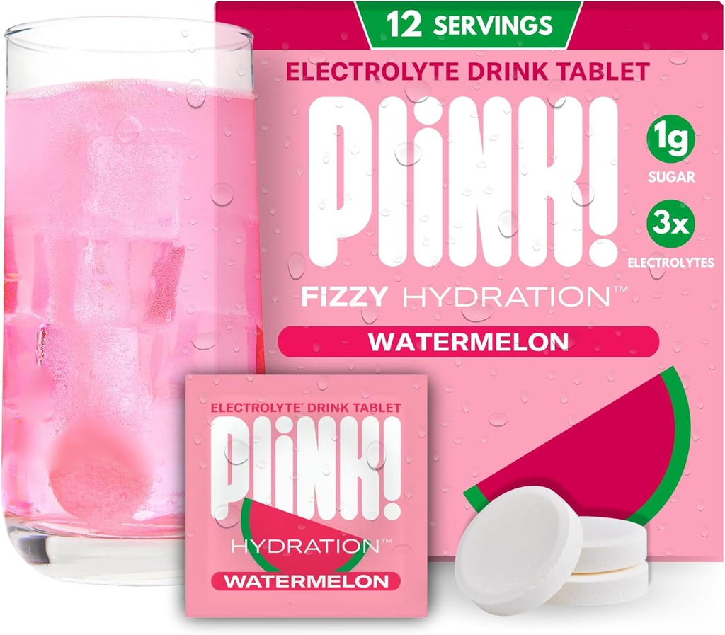 Un lien ! Comprimés électrolytiques pour adultes et enfants – Pastèque, 12ct – Hydratation quotidienne avec des électrolytes – Sucre faible, végétalien, kéto, non-OGM