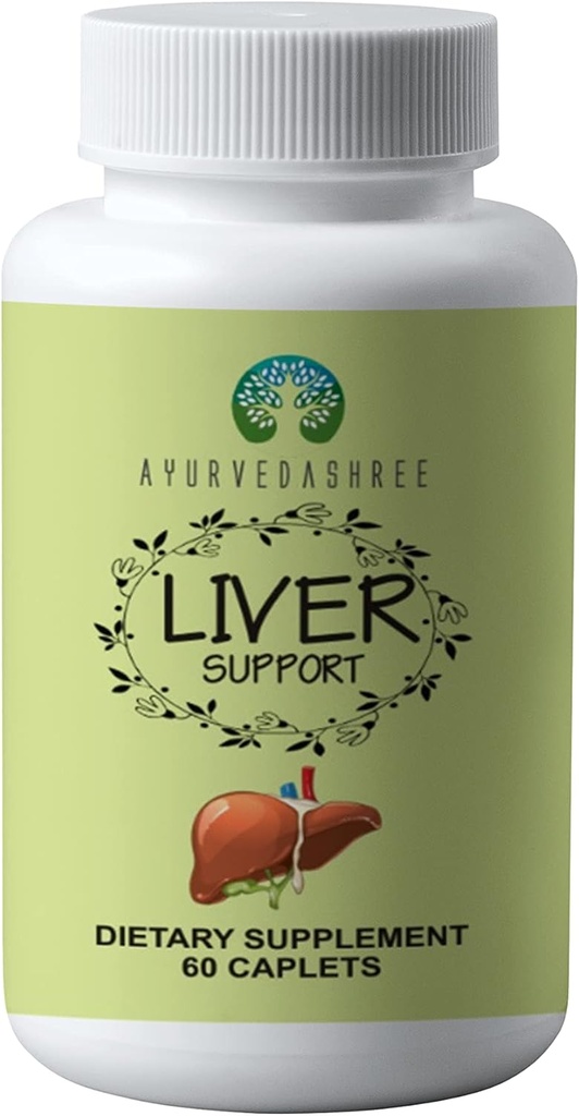 Liver Support Herbal Ayurvedic Supplement, Supports Healthy Liver, Blend of 13 Powerful Herbs, Vegan, Gluten-Free, 60 Caplets