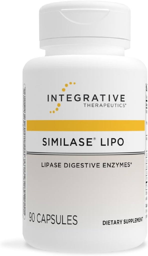 Thérapeutique intégrative Similase Lipo - Supplément de digestion pour le soutien quotidien enzymatique* - Supplément gastro-intestinal pour la santé et le soutien gastrique - Sans lait et végétalien - 90 capsules (45 portions)
