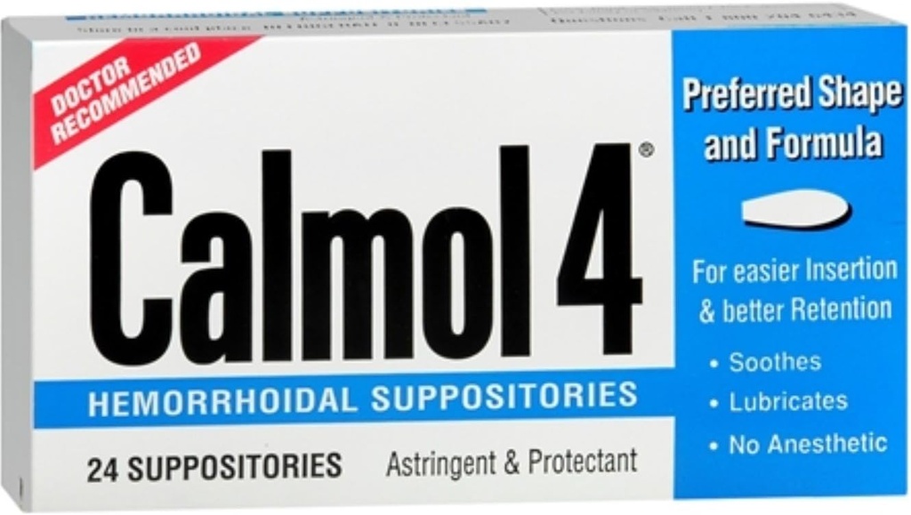 Calcol 4 Suppositoires hémorroïdales 24 Chacun (paquet de 3)