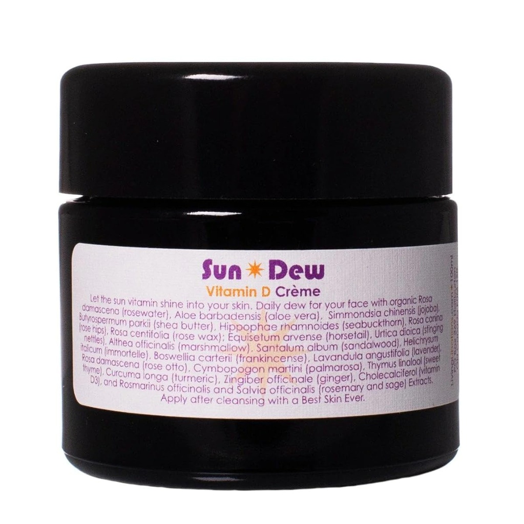 LIBATIONS VIVANTES - Vitamine D transdermique de la rosée du soleil biologique Crème : naturelle, sauvage, beauté propre végétalienne (3,38 oz) 100 ml