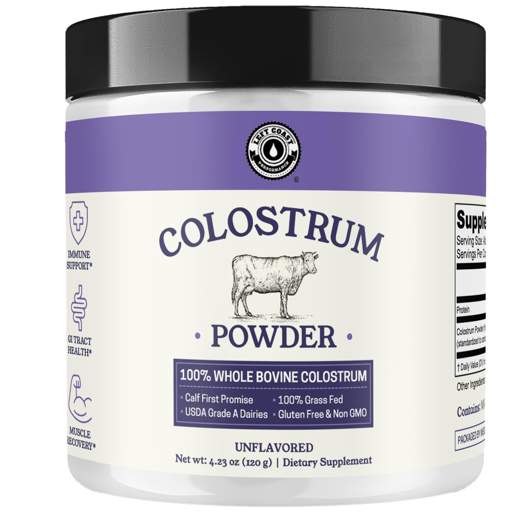 Poudre de colostrum – É.-U. Colostrum bovin pour les humains pour le soutien immunitaire, la santé des Guts, la récupération musculaire - ingrédient unique, pas d'additifs, herbacé, supplément de colostrum non OGM pour les femmes et les hommes