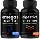 NutraChamps Omega 3 Fish Oil and Digestive Enzymes 2 Pack Bundle