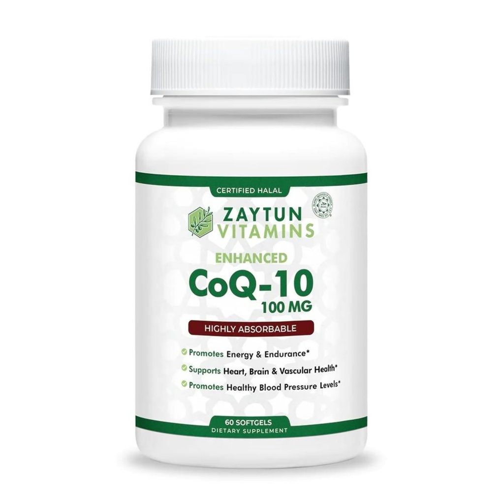 Zaytun Halal CoQ10 hautement absorbant, un par jour, soutient le soutien de la santé cardiaque et la production d'énergie, 60 mini softgels, fabriqués aux États-Unis - vitamines halales