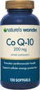 Nature's Wonder CoQ10 Supplément - CoQ10 200mg Softgels pour soutenir la santé cardiaque, la fonction cardiovasculaire et la production d'énergie cellulaire, 120 Softgels, 120 jours d'approvisionnement