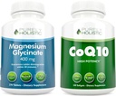 Glycinat de magnésium 400mg + CoQ10 100mg avec mélange d'huile d'olive biologique - 270 comprimés et 240 softgels