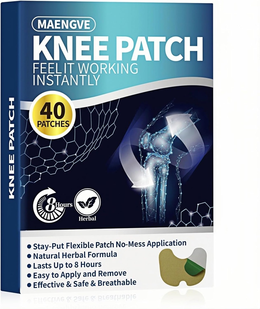 Knee Pain Relief Patch 40 Count- for Knee, Neck, Shoulder, Back and Bone-on-Bone Hot Patch, 8 Hours of Long-Lasting Joint Pain Relief