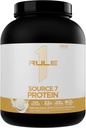 Règle 1 Source 7 Protéines – Flavor décadent, Texture lisse veloutée, 22g Protéines à tout moment et 10g AAE qui se produisent naturellement selon le service de 7 sources premium (4 livres*, crème glacée Vanilla)