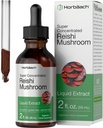 Horbäach Reishi Extrait de champignons Teinture de 2 fl Oz de gouttes liquides Ganoderma Lucidum de Ganoderma, Végétarien, Sans alcool, Supplément sans gluten