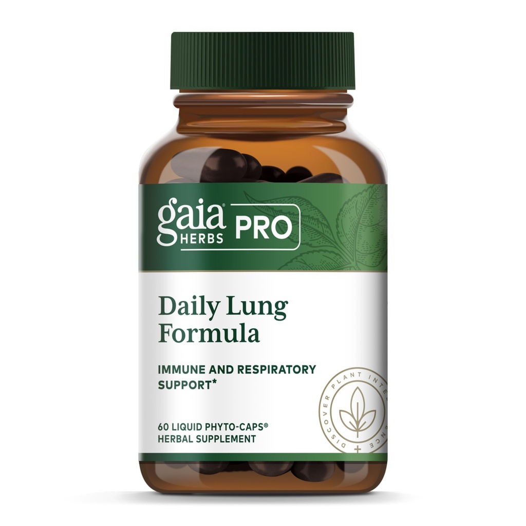 GAIA HERBS PRO Formule pulmonaire quotidienne - Soutien respiratoire* - Supplément immunitaire avec feuille de Mullein, racine de marshmallow et plus - Vegan, sans gluten, sans soja - 60 capsules de phytothérapie liquide (60 portions)