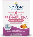 Nordic Naturals Zero Sugar DHA Gummées de vitamines prénatales, Arôme orange fraise - 27 Gummées - Suppléments pour la grossesse - 600 mg Oméga-3 Huile de poisson et 400 UI Vitamine D3-27 portions