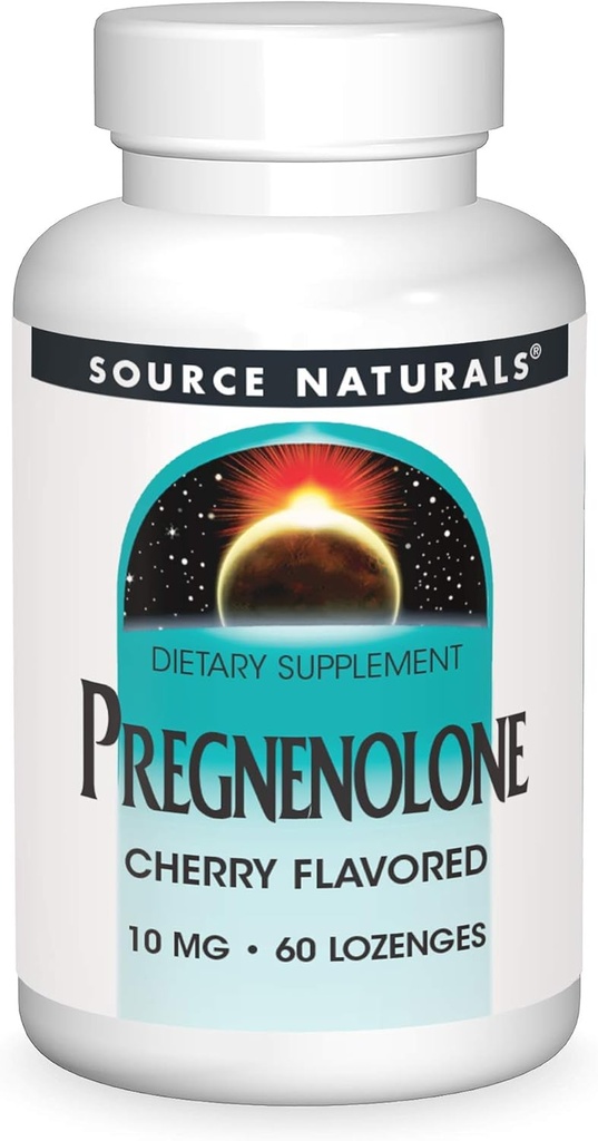 Source Naturals Pregnenolone, 10mg - 60 Lozanges de cerise