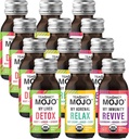 TEAONIC Wellness Shots - Lot de variétés: Relax, Revive, Detox Shots, USDA-Certified Organic Wellness Shots, 12 Pack, 2 Fl. Oz Chaque