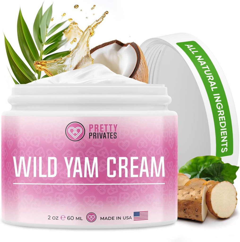 Crème de Yam sauvage biologique pour l'équilibre hormonal - Racine sauvage naturelle pour le soutien hormonal - Comfort Mood Sleep Menstrual Support for Women with Wild ignam Oil