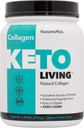 NaturesPlus KetoLiving Collagène naturel, non aromatisé - Tuyau de 1,36 lb - Poudre de protéines kétogéniques - Soutient la santé immunitaire et gustative, la mobilité articulaire et les cheveux, la peau et les ongles - sans gluten, non-OGM - 28 portions