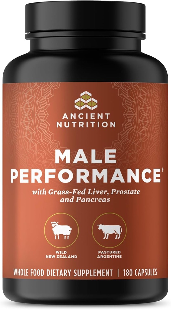 Suppléments d'organes nutritionnels anciens pour les hommes, capsules complexes d'organes gras et sauvages, foie, prostate, pancréas soutient la performance masculine, le vieillissement en santé, 180 Ct