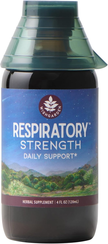 WishGarden Herbs Respirative Strength Daily Support - Supplément de soutien à base de plantes avec Mullein et Elecampane biologique, soutient la résilience pulmonaire à long terme et une meilleure efficacité pulmonaire, 4oz